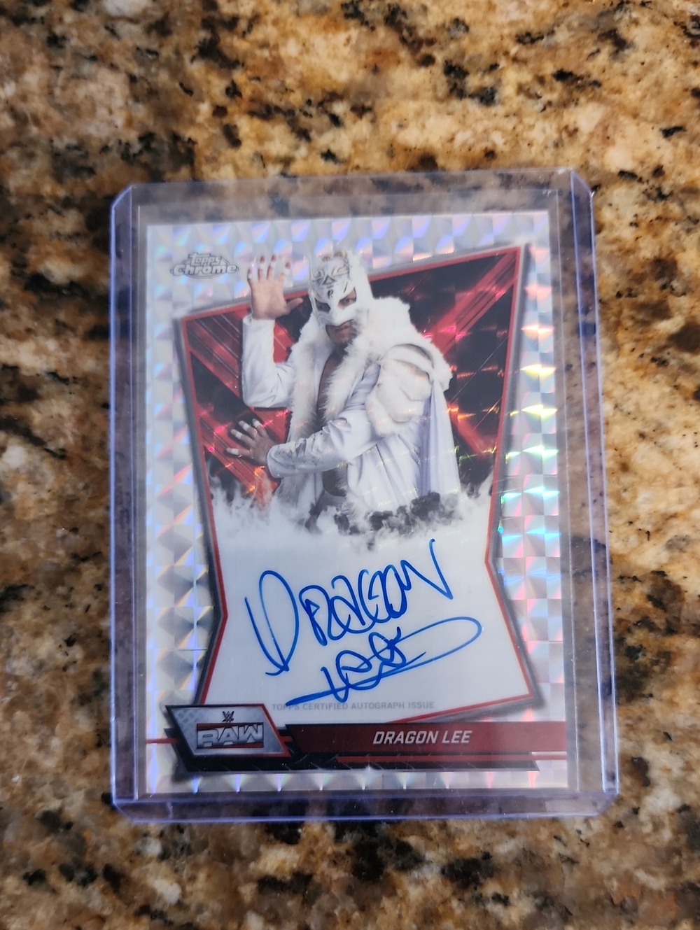 Dragon Lee Signed Trading Card - White & Red Design Autograph